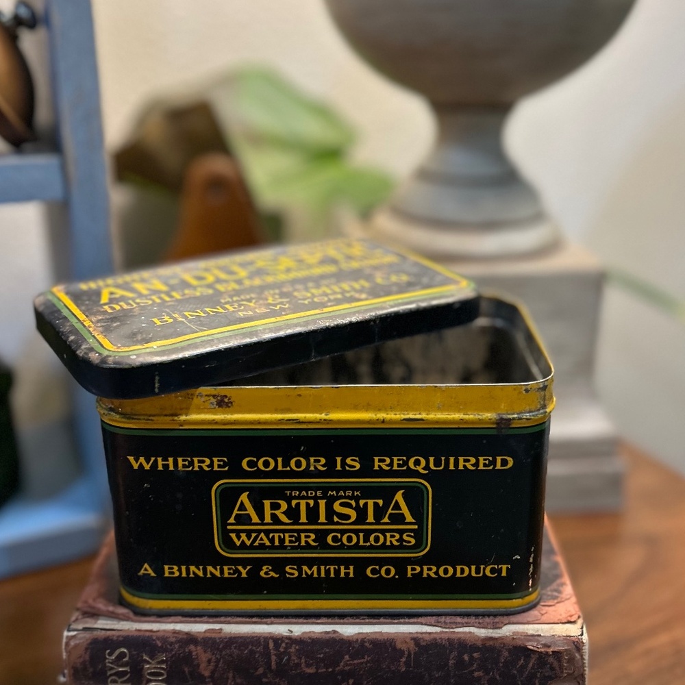 Vintage An-Du-Septic blackboard crayon tin